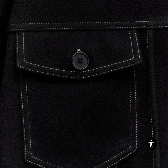 ZARA FELT TEXTURE JACKET WITH TOPSTITCHING - Picture 6 of 6